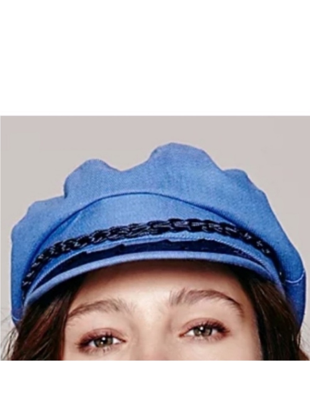 Free People Medium Hat x Mossant Yacht Club Marine Lieutenant Hat Blue Cotton - Picture 9 of 10